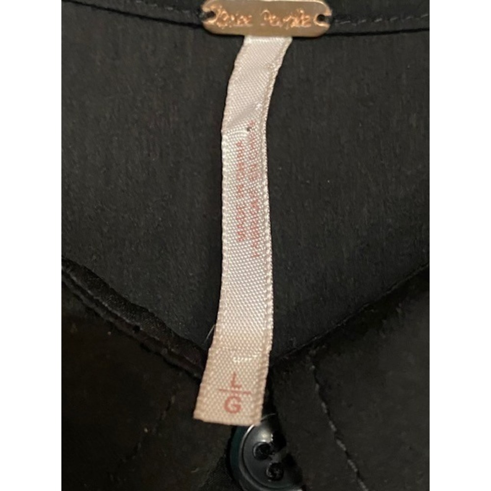 Free People Womens  Large‎ Black Mixed Media Sheer Panel lined Button Down Shirt - Picture 8 of 9